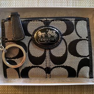 Coach mini wallet with key chain